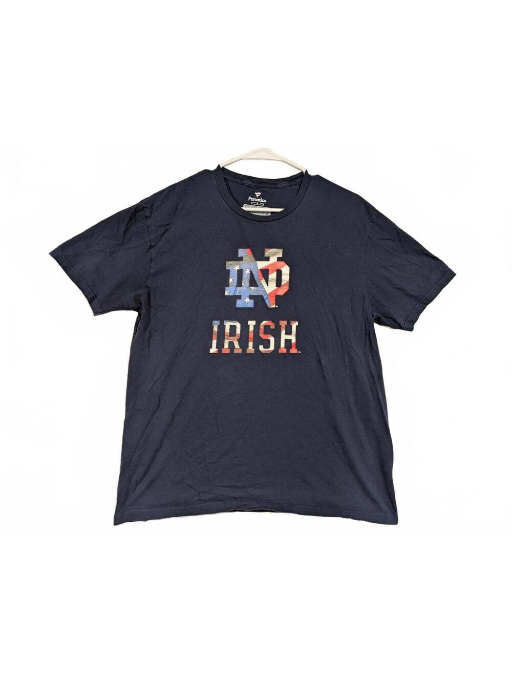 Fanatics Notre Dame Fighting Irish Logo Graphic T-Shirt Mens Large Navy